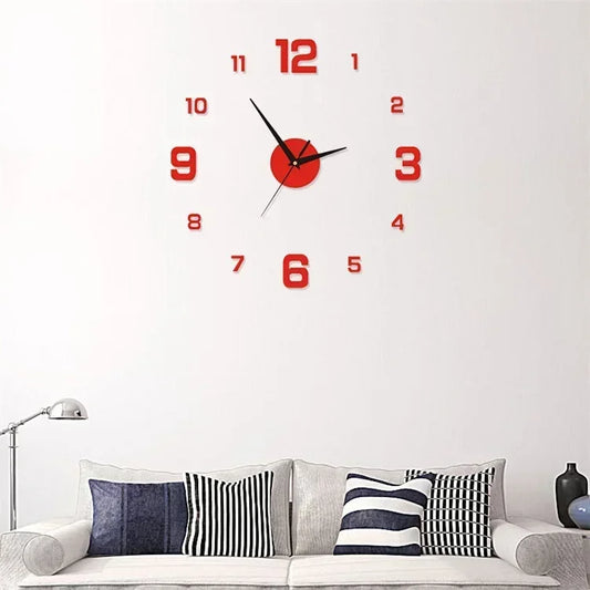 New 3D Acrylic Mirror Wall Clock Sticker for 40CM Fashion DIY Quartz Clocks Watch Home Decoration Living Room Stickers