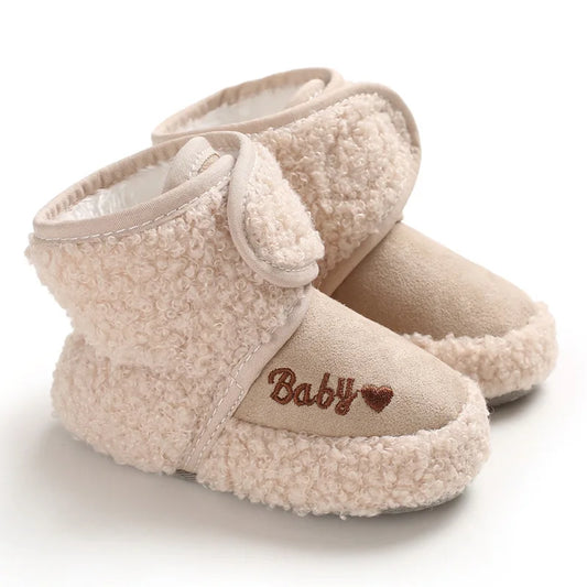 Baby Socks Winter Baby Boy Girl Booties Fluff Soft Toddler Shoes First Walkers Anti-slip Warm Newborn Infant Crib Shoes