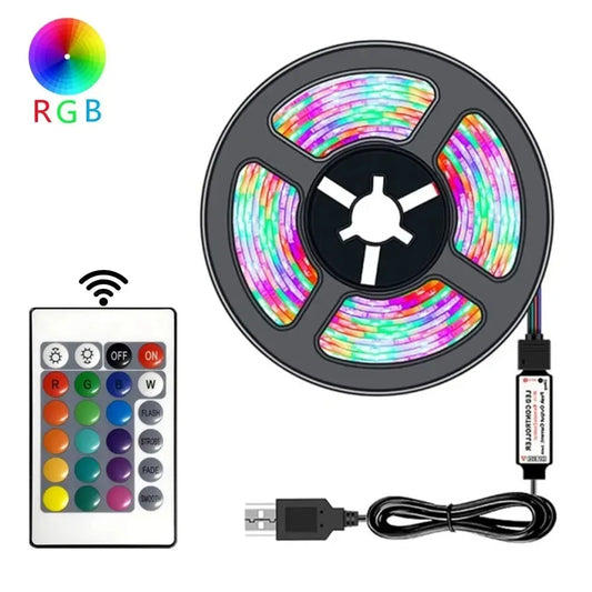 2835 10M 45leds/M LED Lights Strip 24 Key IR Remote Control DIY Backlight TV Light Belt Flexible Cabinet Light For Home Decor