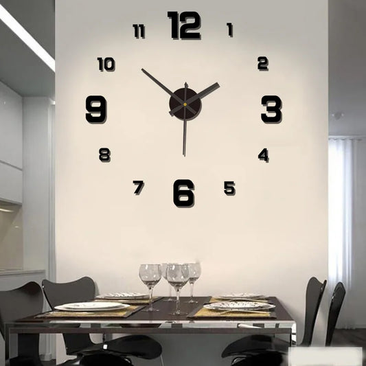 New 3D Acrylic Mirror Wall Clock Sticker for 40CM Fashion DIY Quartz Clocks Watch Home Decoration Living Room Stickers