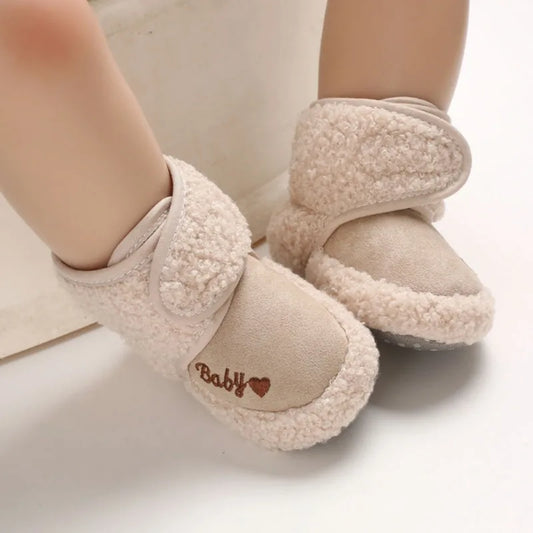 Baby Socks Winter Baby Boy Girl Booties Fluff Soft Toddler Shoes First Walkers Anti-slip Warm Newborn Infant Crib Shoes