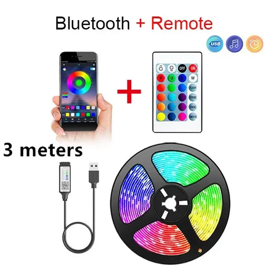 Rgb Led Strip Light 5050 Music Sync Rgb Led Tape USB 5V Bluetooth APP Control Color Changing  Flexible Diode for Home Room Decor