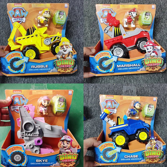 Original Paw Patrol The Dinosaur Rescue Team Vehicle Car Ryder Tracker Everest Chase Rex Skye Rocky Marshall Action Gift Toy