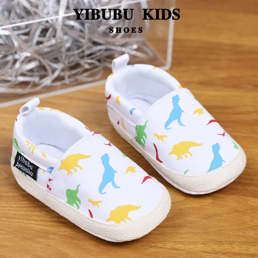 Yibubu Baby Shoes Animal Print Baby Girl Shoes Cute Dragon Breathable Comfortable Infant Flats Soft Sole Newborn First Walkers