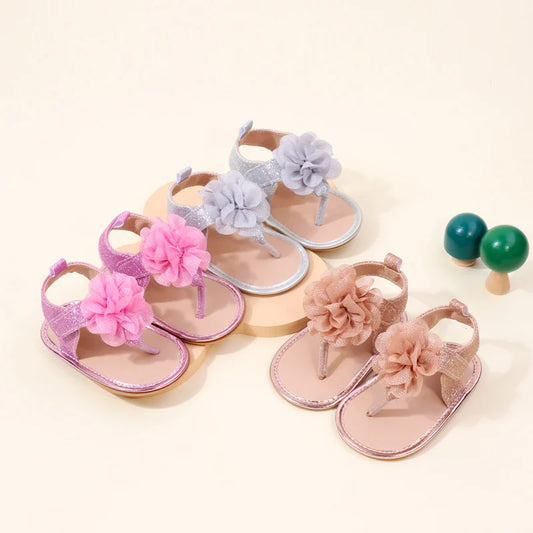 Baby Shoes Summer Sandal Cute Flower Anti-slip Sole Newborn Toddler Prewalking Practice Shoes High Quality 2024 Fashion BHX3207