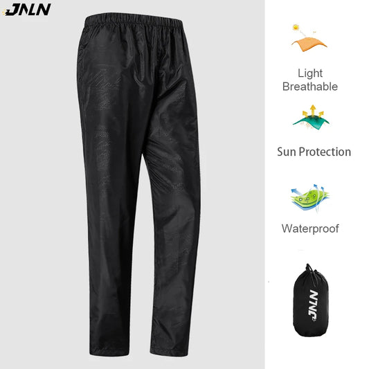 JNLN Men Women Waterproof Hiking Pants Camping Trekking Climbing Rain Pants Unisex Outdoor Sports Quick Dry Mountain Trousers