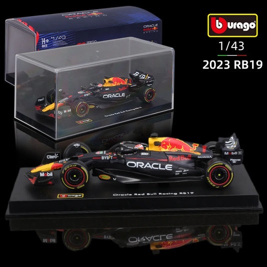 Bburago 1:43 2023 F1 Dust Cover Version Red Bull RB19 Alloy Car Formula Racing Diecast Model Toy Collection Gifts Verstappen