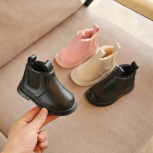 Vintage Children Snow Boots Black White Pink Platform Kids Fur Boots for Girls Baby Toddler Children Boys Shoes Keep Warm F10231