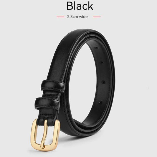 Belt ladies fashion hundred with jeans belt female simple Korean version of the senior sense of tide ins wind trouser belt black